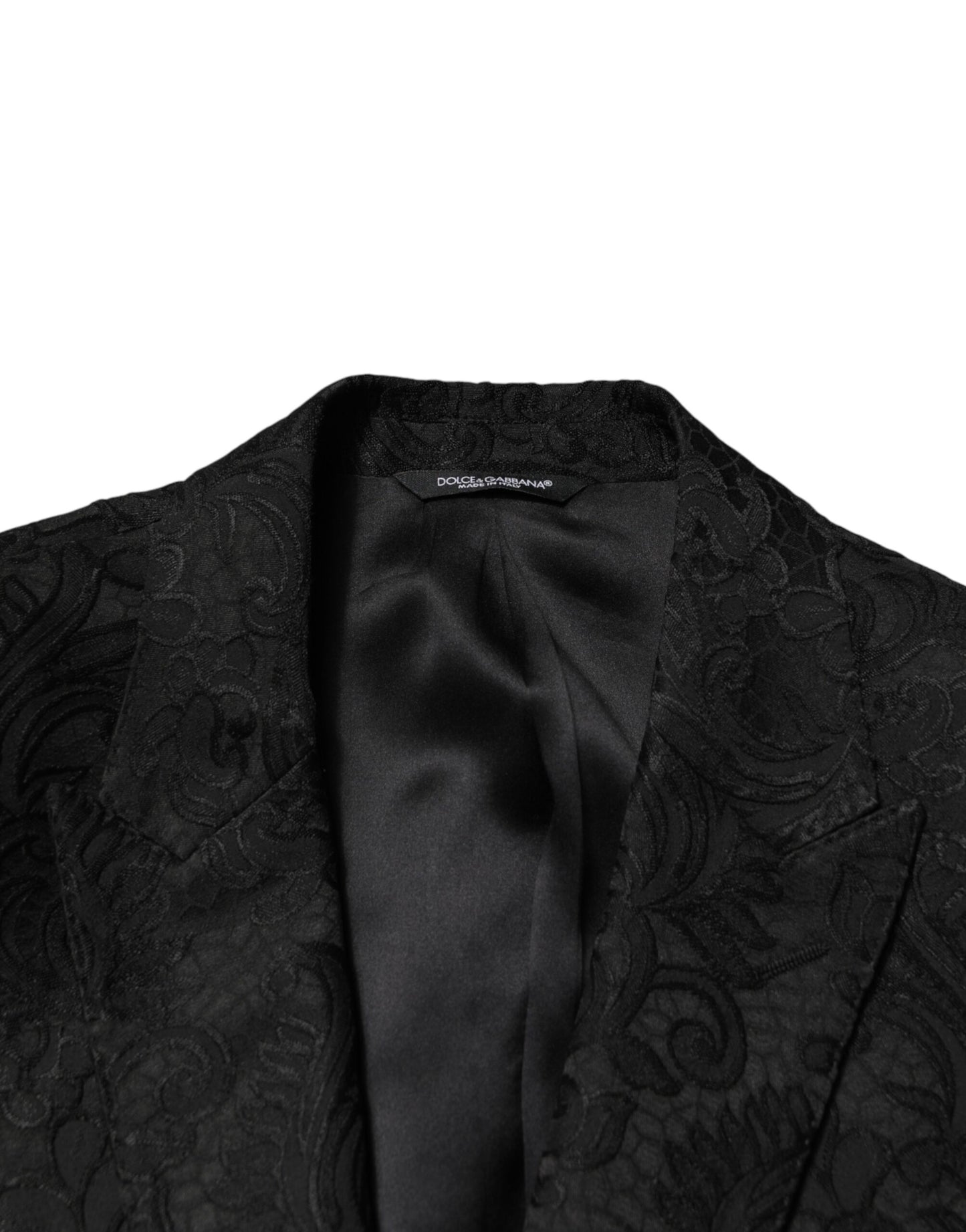 Dolce & Gabbana Black Brocade Single Breasted 2 Piece Suit Mens Suit