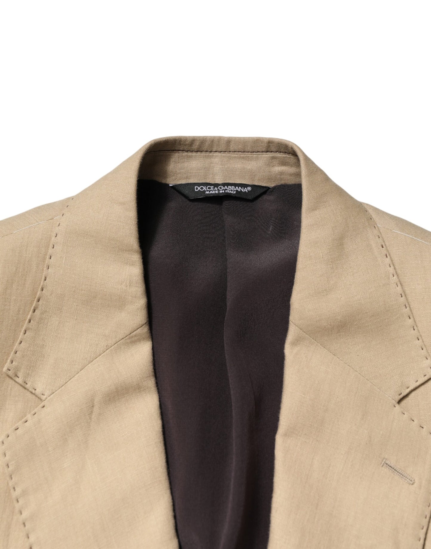 Dolce & Gabbana Beige Linen Single Breasted 2 Piece Suit Mens Suit