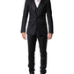 Dolce & Gabbana Black Wool Single Breasted 3 Piece Men Suit Mens Suit