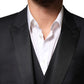 Dolce & Gabbana Black Wool Single Breasted 3 Piece Men Suit Mens Suit