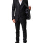 Dolce & Gabbana Black Wool Single Breasted 3 Piece Men Suit Mens Suit