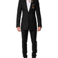 Dolce & Gabbana Black Embellished Single Breasted 2 Pc Suit Mens Suit