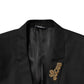 Dolce & Gabbana Black Embellished Single Breasted 2 Pc Suit Mens Suit