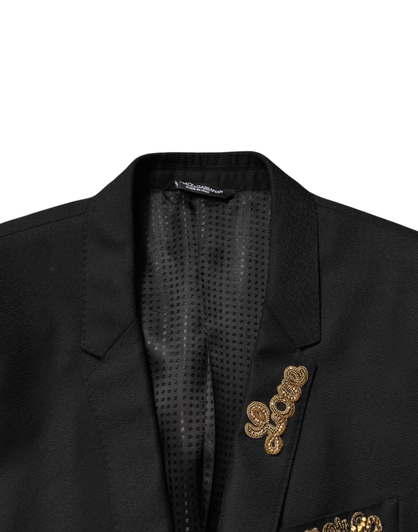 Dolce & Gabbana Black Embellished Single Breasted 2 Pc Suit Mens Suit