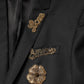 Dolce & Gabbana Black Embellished Single Breasted 2 Pc Suit Mens Suit
