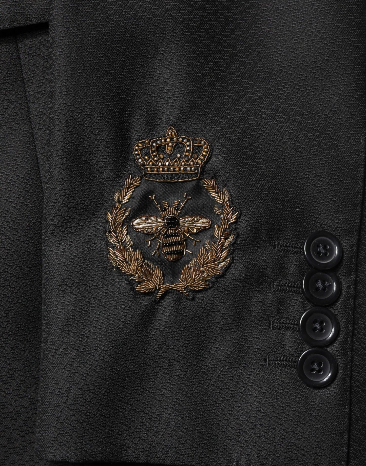 Dolce & Gabbana Black Embellished Single Breasted 2 Pc Suit Mens Suit