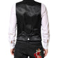 Dolce & Gabbana Black Stripes Wool Dress Men Waistcoat Vest