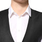 Dolce & Gabbana Black Stripes Wool Dress Men Waistcoat Vest