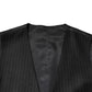 Dolce & Gabbana Black Stripes Wool Dress Men Waistcoat Vest