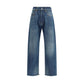 Margiela Blue Cotton Straight-Leg Jeans