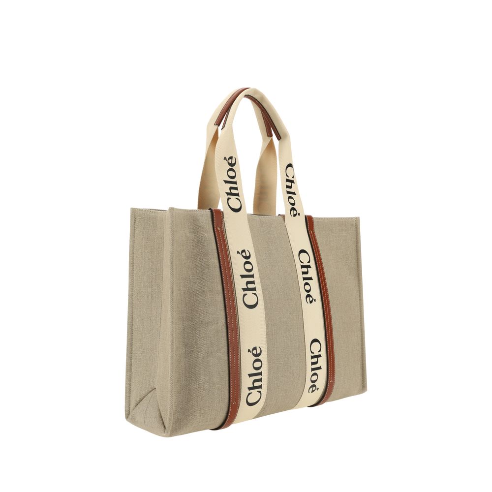 Chloé Beige Linen Shoulder Bag Womens Shoulder Bag