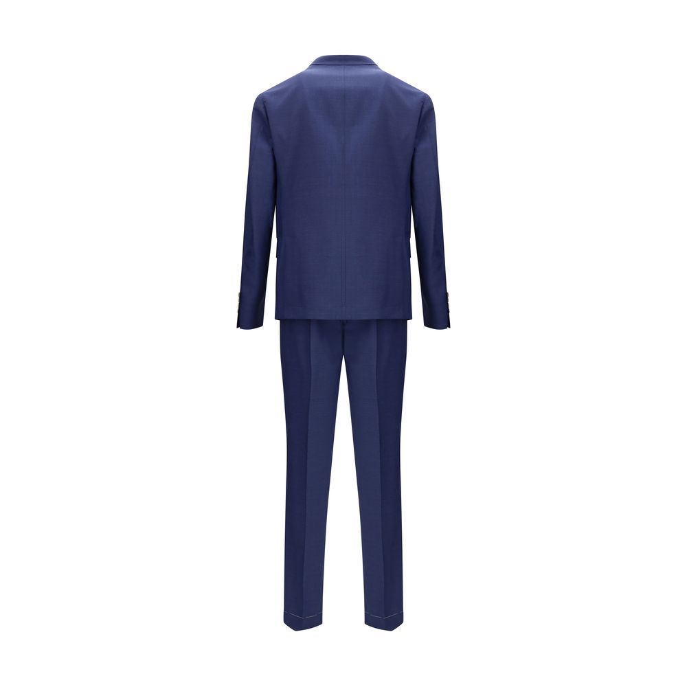 Brunello Cucinelli Blue Fleece Wool Two-Piece Suit Mens Suit