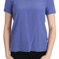 Patrizia Pepe Silk Purple Short Sleeve Casual Top Blouse