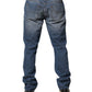 Jeckerson Blue Washed Mid Waist Straight Men Denim Trouser Jeans