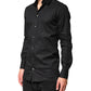 Dolce & Gabbana Black GOLD Cotton Men Dress Formal Shirt