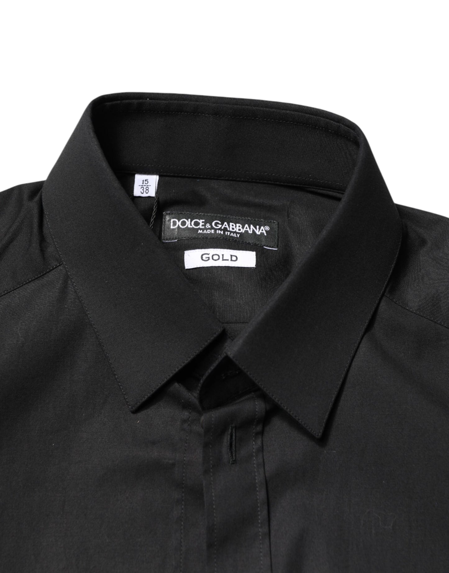 Dolce & Gabbana Black GOLD Cotton Men Dress Formal Shirt