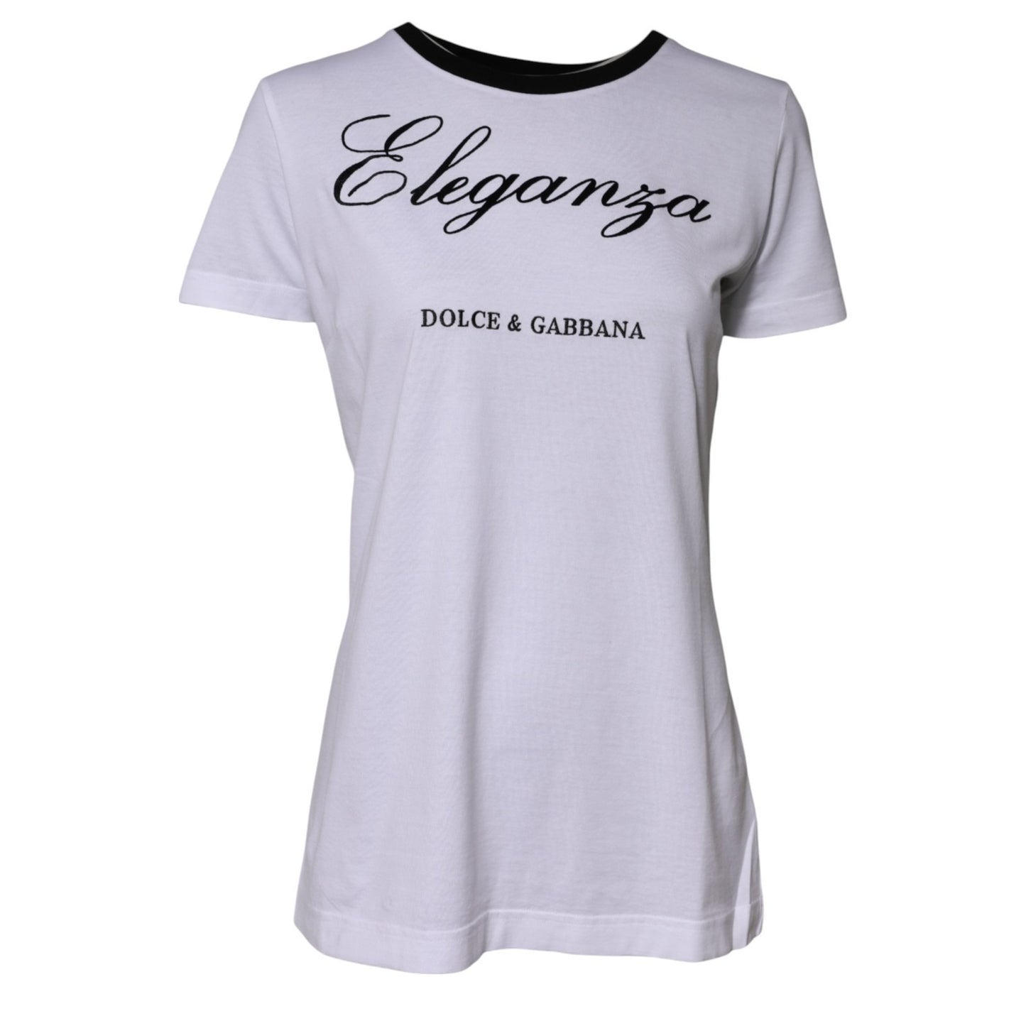 Dolce & Gabbana White Eleganza Cotton Crew Neck Tee T-shirt
