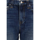Khaite Blue Cotton High-Waisted Jean