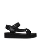 Prada Black Fabric Flat Sandals