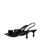 Prada Black Leather Stiletto Heel Sandals