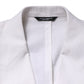 Dolce & Gabbana White Linen Double Breasted 2 Button Blazer