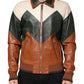 Dolce & Gabbana Multicolor Leather Full Zip men Biker Jacket