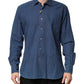 Orian 1968 Blue Button Down Long Sleeves Men Shirt