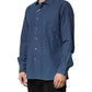 Orian 1968 Blue Button Down Long Sleeves Men Shirt