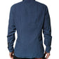Orian 1968 Blue Button Down Long Sleeves Men Shirt