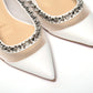 Christian Louboutin Bianco White silver Flat Point Toe Shoe
