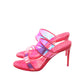 Christian Louboutin Just Loubi 85 Neon Fluoro Hot Pink Strappy High Heel Mules