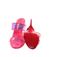 Christian Louboutin Just Loubi 85 Neon Fluoro Hot Pink Strappy High Heel Mules