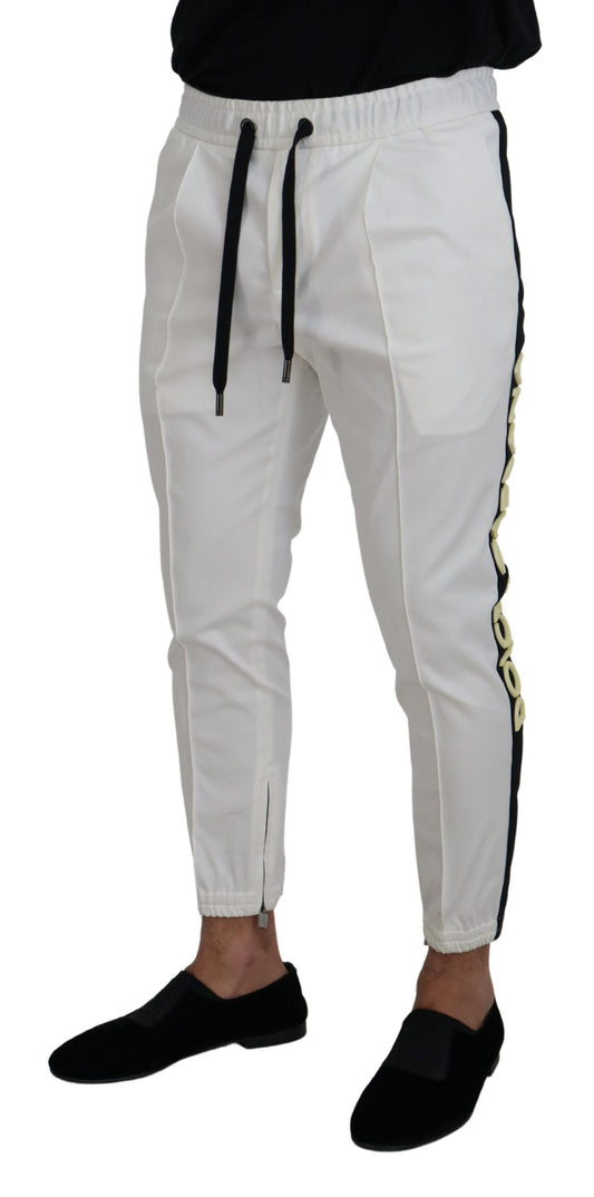 Dolce & Gabbana Elegant White Cotton Jogger Pants