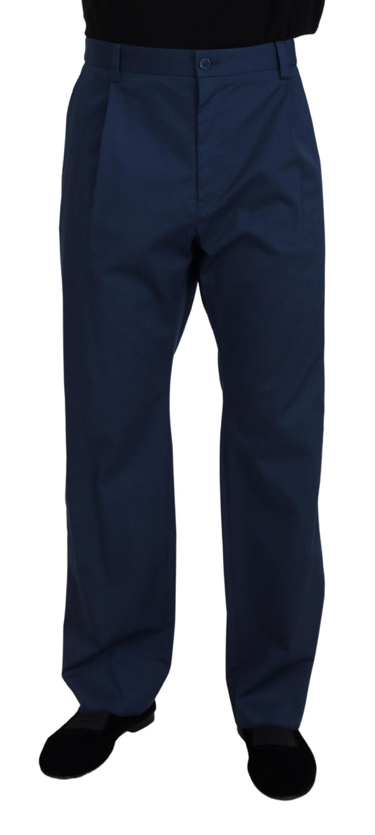 Dolce & Gabbana Elegant Blue Cotton Blend Pants for Men