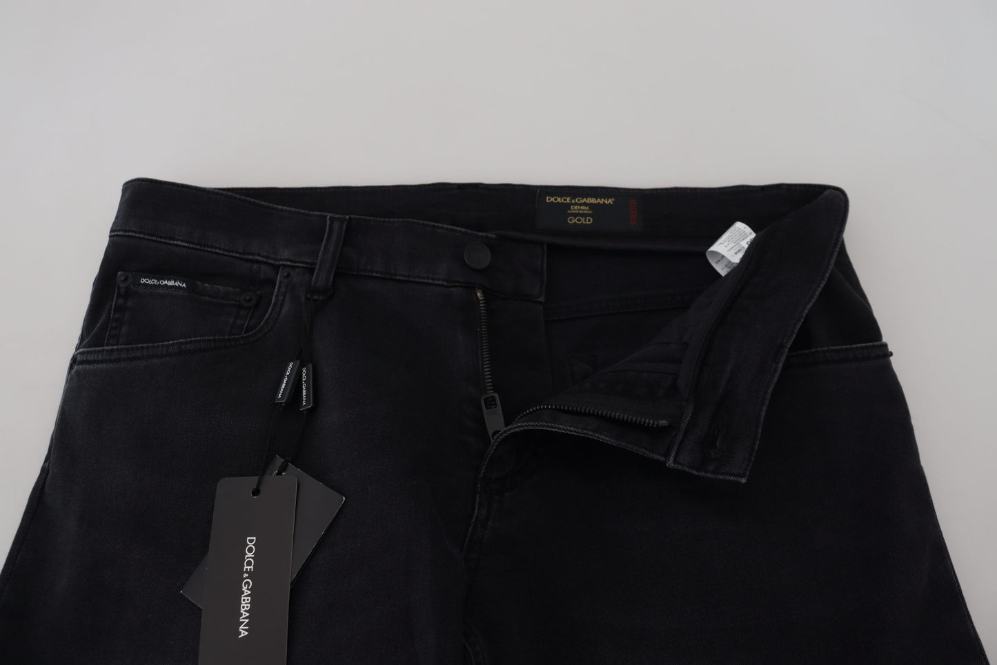Dolce & Gabbana Sleek Black Cotton Blend Denim Pants