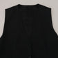 Dolce & Gabbana Elegant Black Formal Wool-Silk Dress Vest