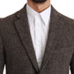 Dolce & Gabbana Elegant Brown Slim Fit Wool Blend Blazer