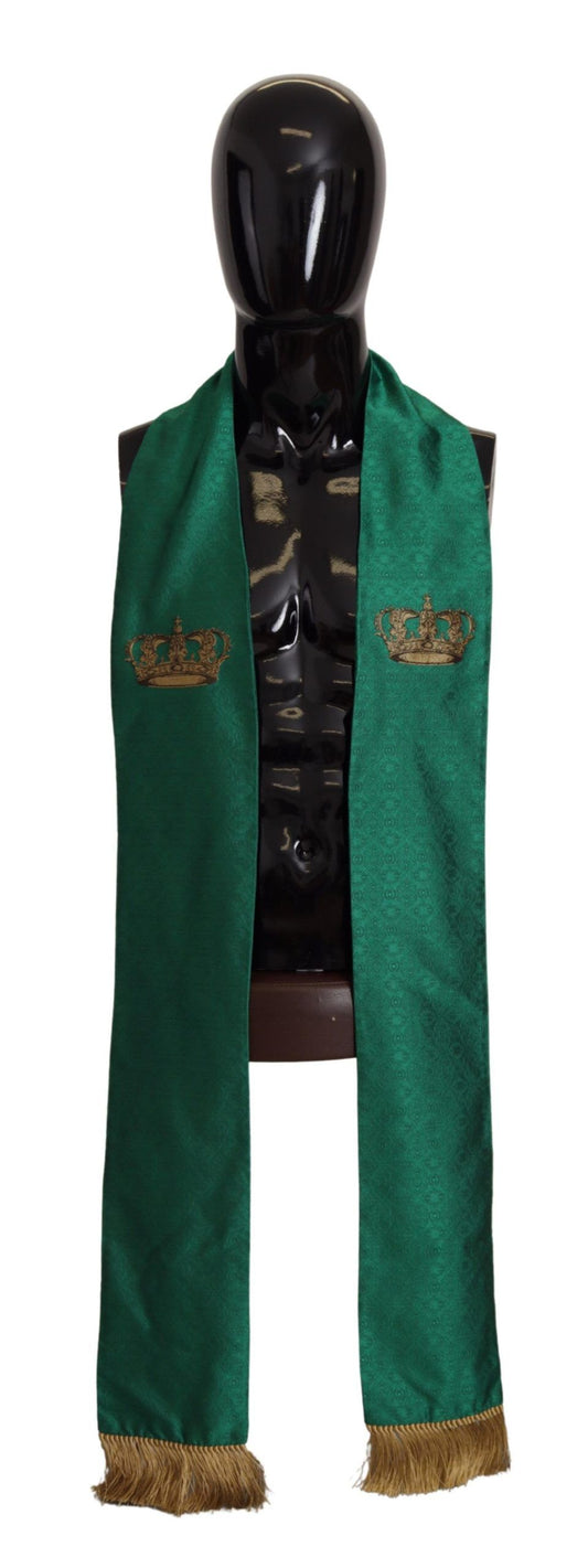 Dolce & Gabbana Elegant Green Silk Blend Men's Scarf