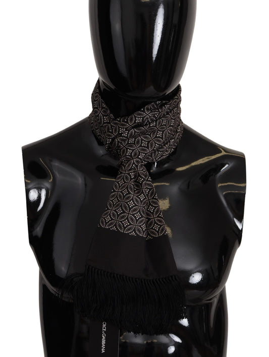 Dolce & Gabbana Elegant Silk Geometric Patterned Men's Scarf
