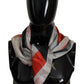 Costume National Elegant Silk Scarf in Gray Red Checkered