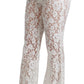 Dolce & Gabbana Elegant White Lace High Waist Pants