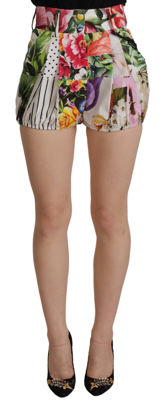Dolce & Gabbana Multicolor Majolica Floral High-Waist Shorts