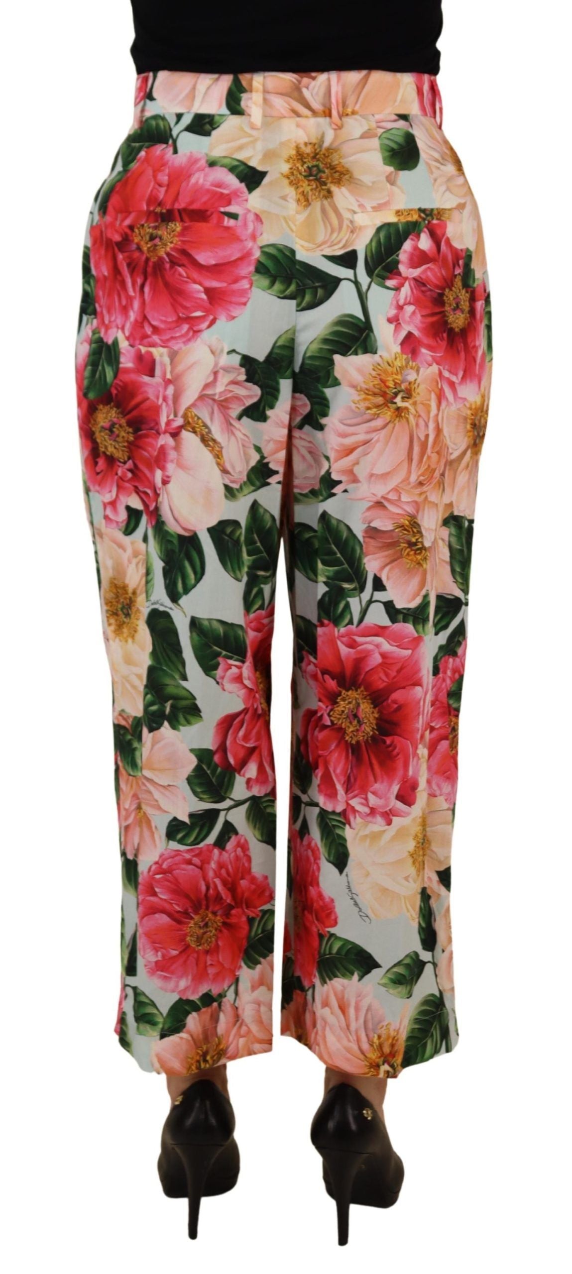 Dolce & Gabbana Exquisite Silk High Waist Pants