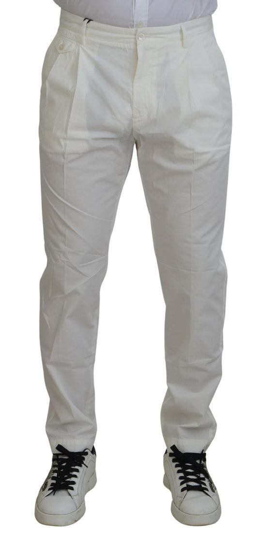 Dolce & Gabbana Elegant White Cotton Chino Pants