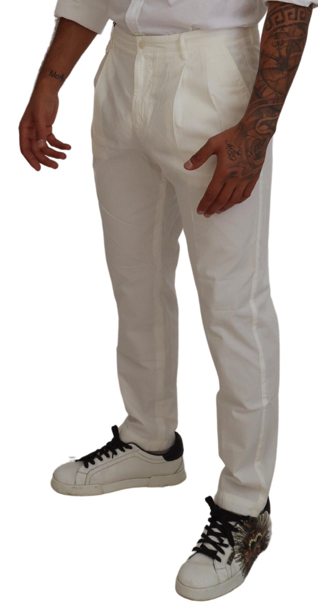Dolce & Gabbana Elegant White Cotton Chino Pants