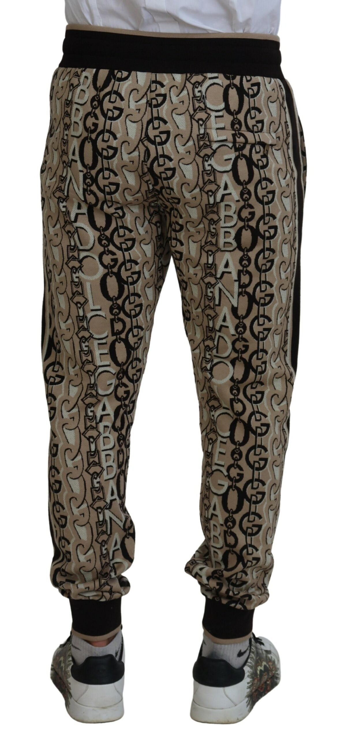Dolce & Gabbana Elegant Beige Logo Jogger Pants