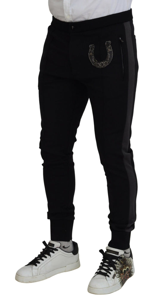 Dolce & Gabbana Elegant Black Jogger Pants in Luxe Wool Blend
