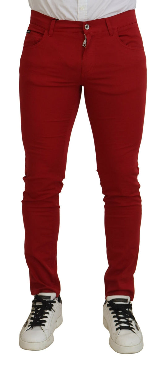 Dolce & Gabbana Elegant Skinny Red Denim Jeans
