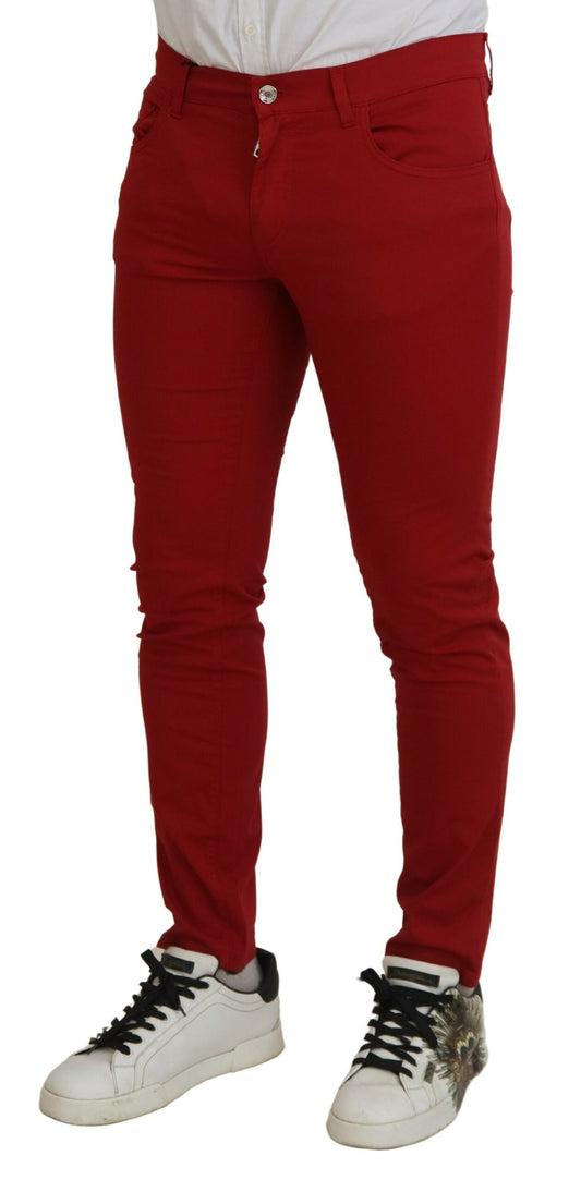 Dolce & Gabbana Elegant Skinny Red Denim Jeans