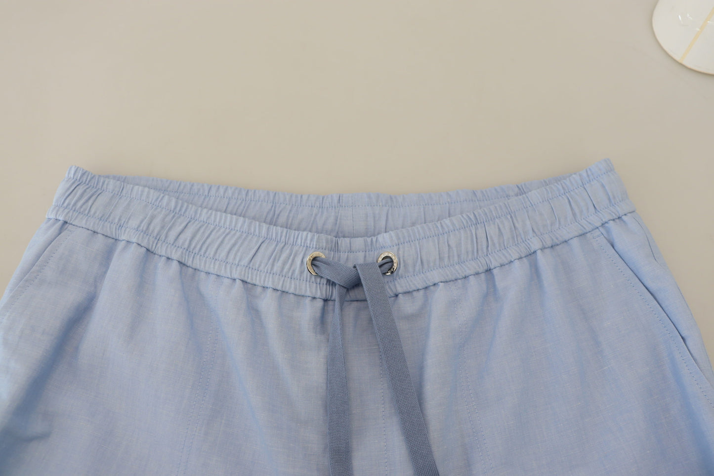 Dolce & Gabbana Elegant Light Blue Linen-Cotton Summer Shorts